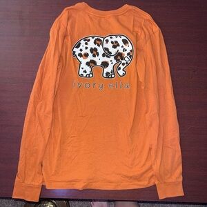 Ivory Ella Long Sleeve Tee in Warm Orange